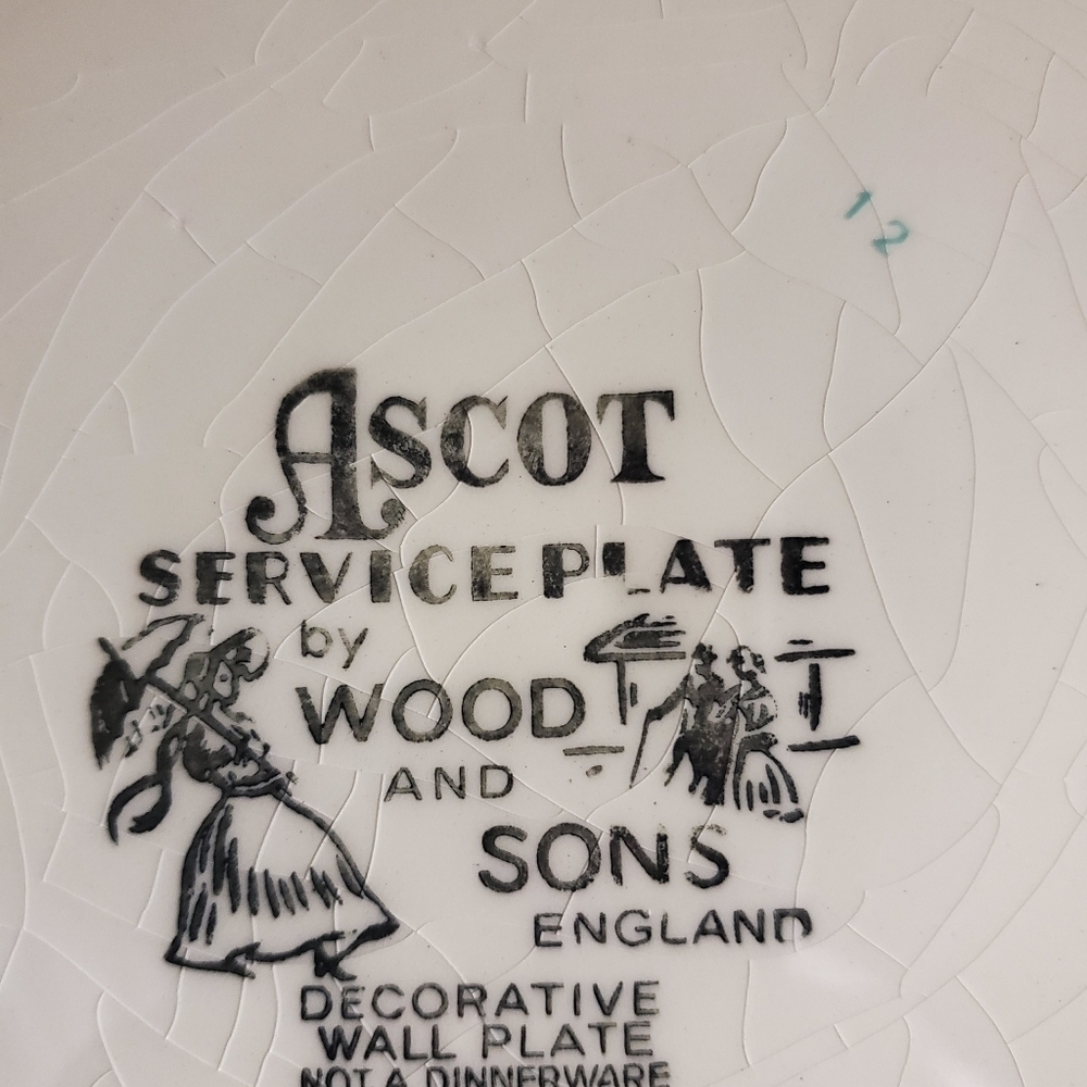 Ascot Service Plate by Wood and Sons England Alpine White Ironstone Large - Picture 13 of 16